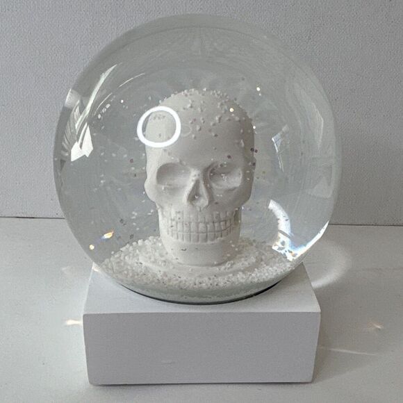 CB2 Other - CB2 Skull White Snow Globe Halloween Gothic Skeleton Glitter Snowglobe 409-984